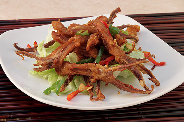 香港名物アヒルの舌の香り揚げ